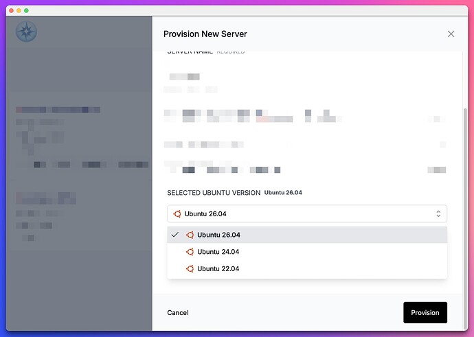 Provision Ubuntu 26.04 Server using Cleavr.io